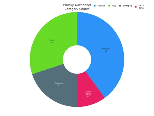 Pie chart showing whisky auctioneer category shares